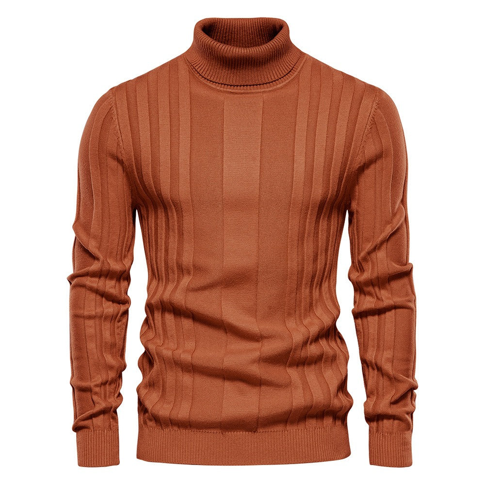 Men's Ribbed Turtleneck Knit Sweater