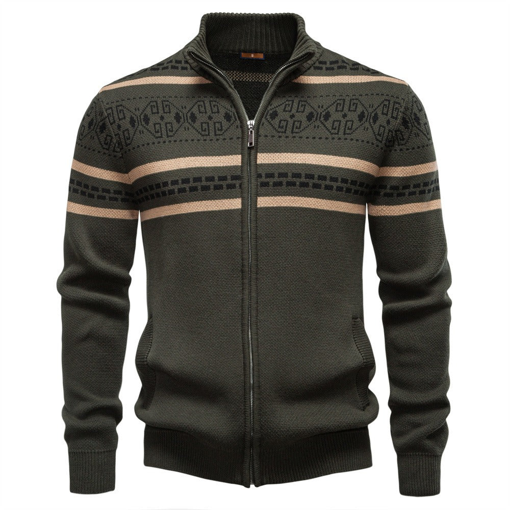 Men's Fair Isle Full-Zip Knit Sweater