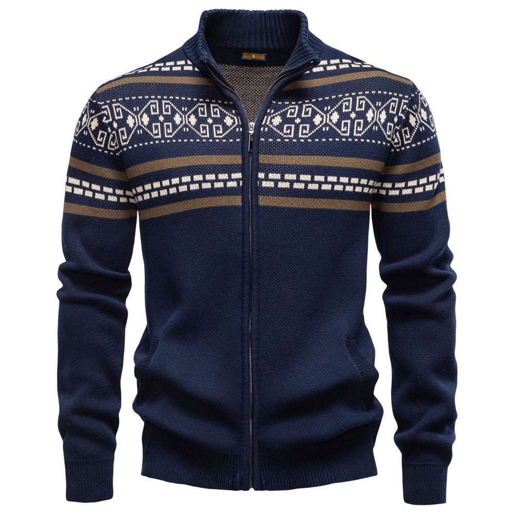 Men's Fair Isle Full-Zip Knit Sweater