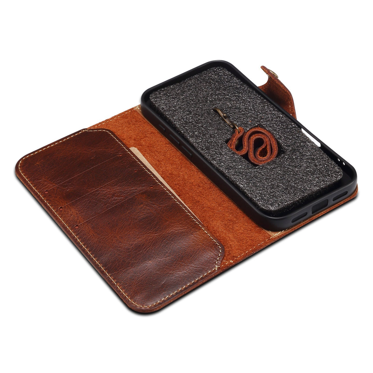 Genuine Leather Flip Case for iPhone