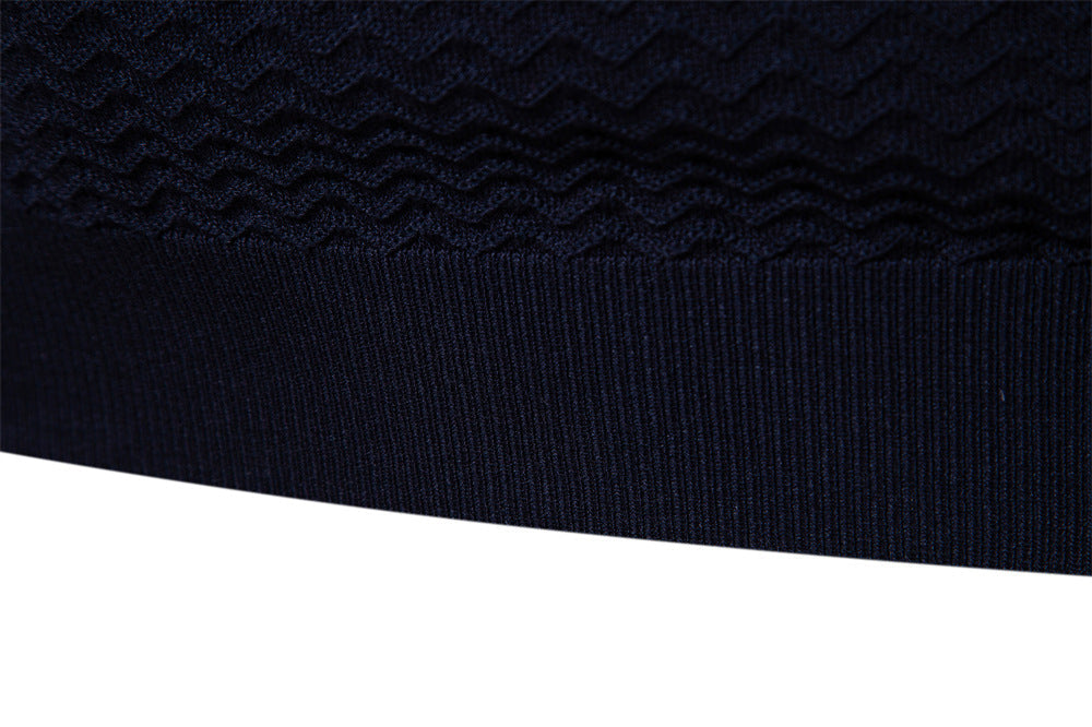 Men’s Striped Zip Polo Shirt