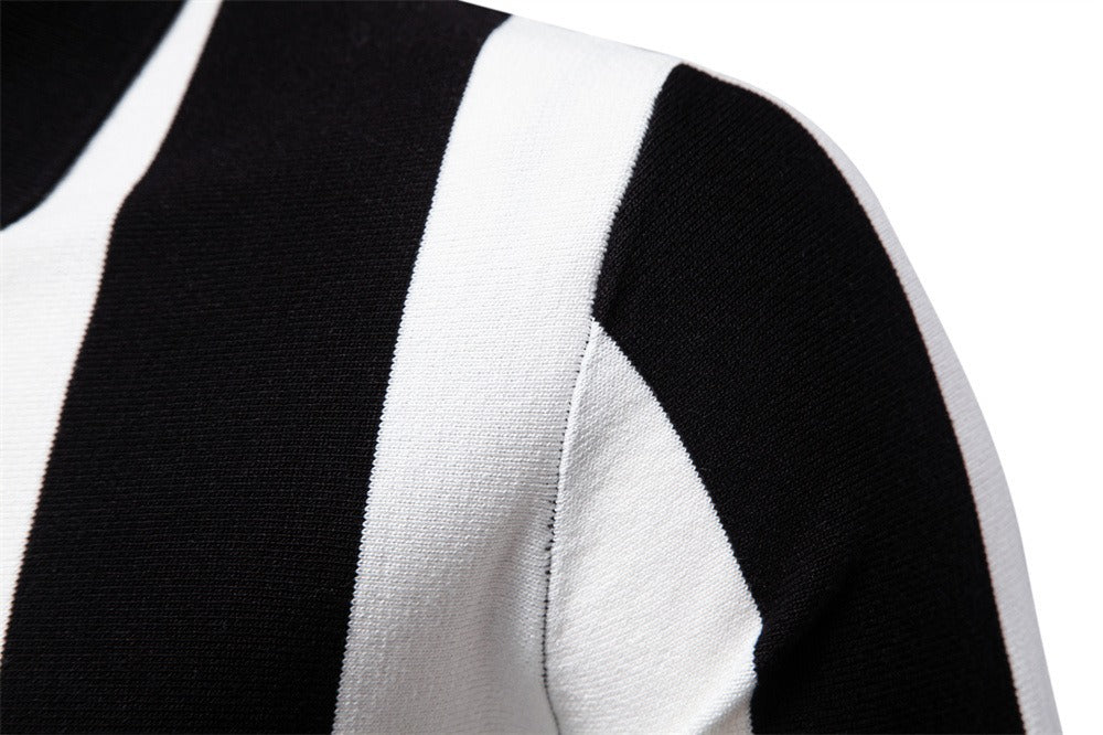 Men’s Bold Stripe Zip Polo Shirt