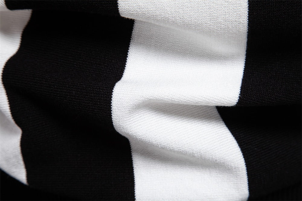 Men’s Bold Stripe Zip Polo Shirt