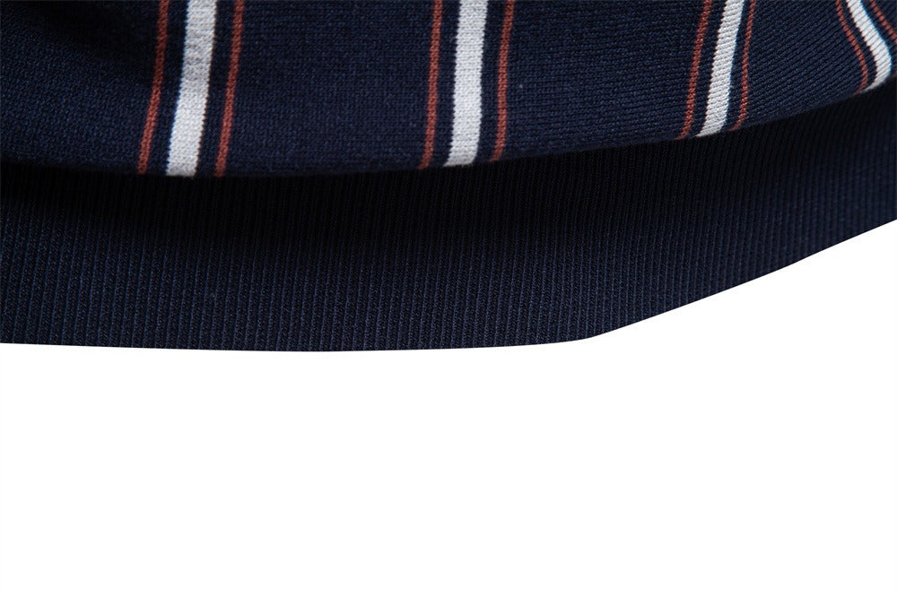 Men’s Striped Zip Knit Polo