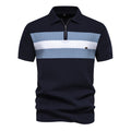 Men’s Striped Zip Polo Shirt