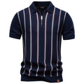 Men’s Striped Zip Knit Polo
