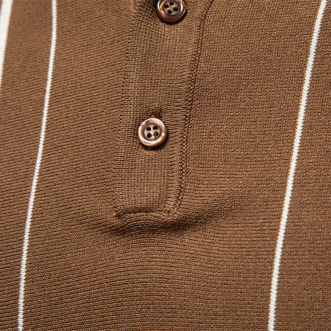 Heritage Stripe Knit Polo Shirt