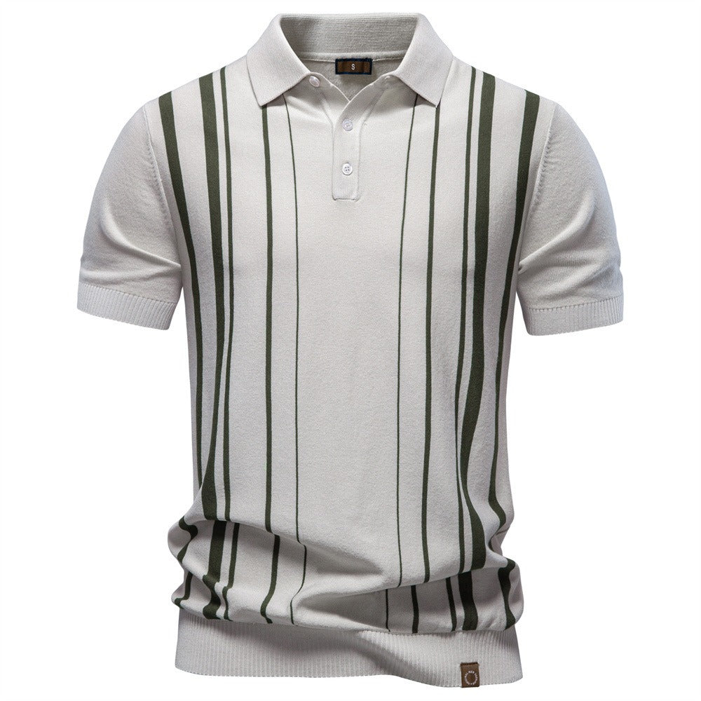 Heritage Stripe Knit Polo Shirt
