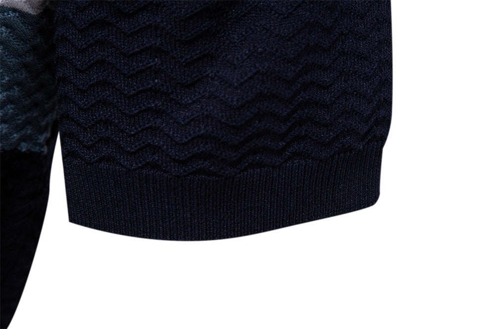 Men’s Striped Zip Polo Shirt