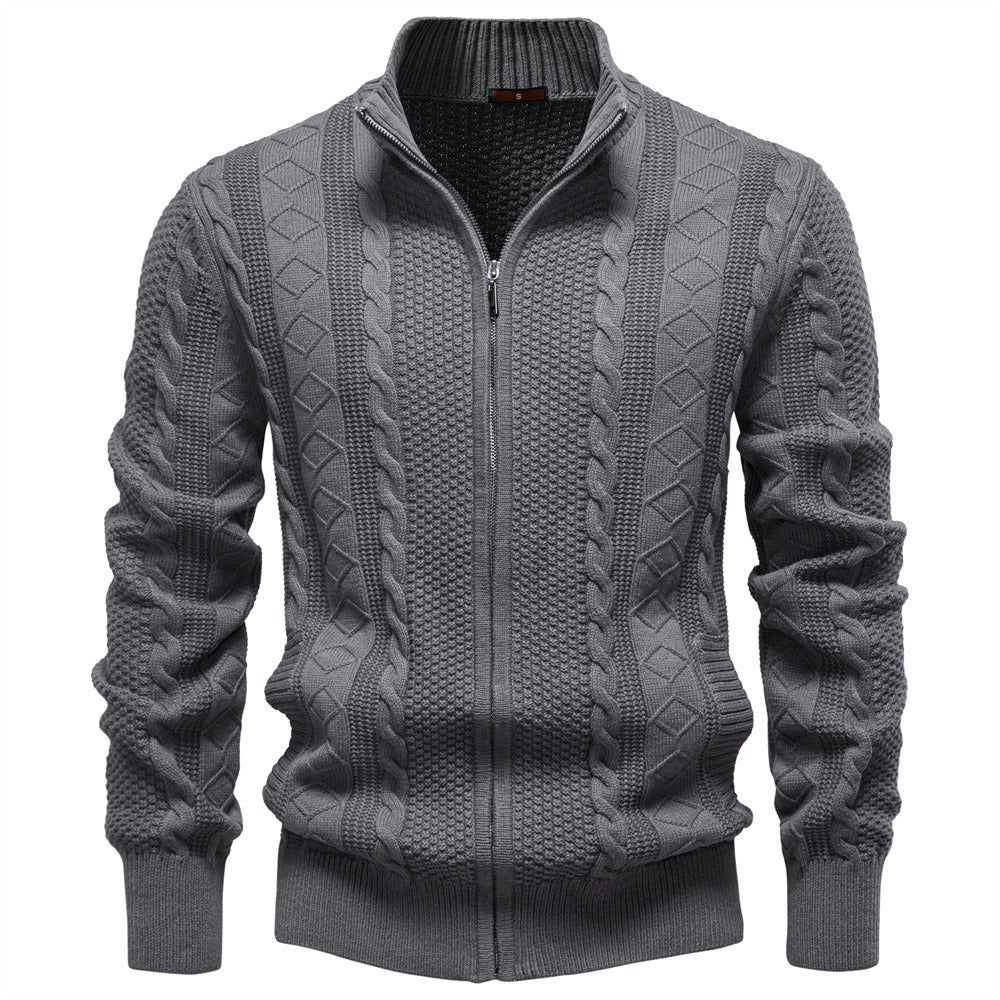 Men's Cable Knit Full-Zip Sweater