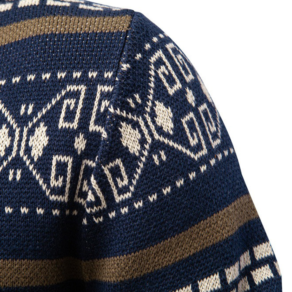 Men's Fair Isle Full-Zip Knit Sweater