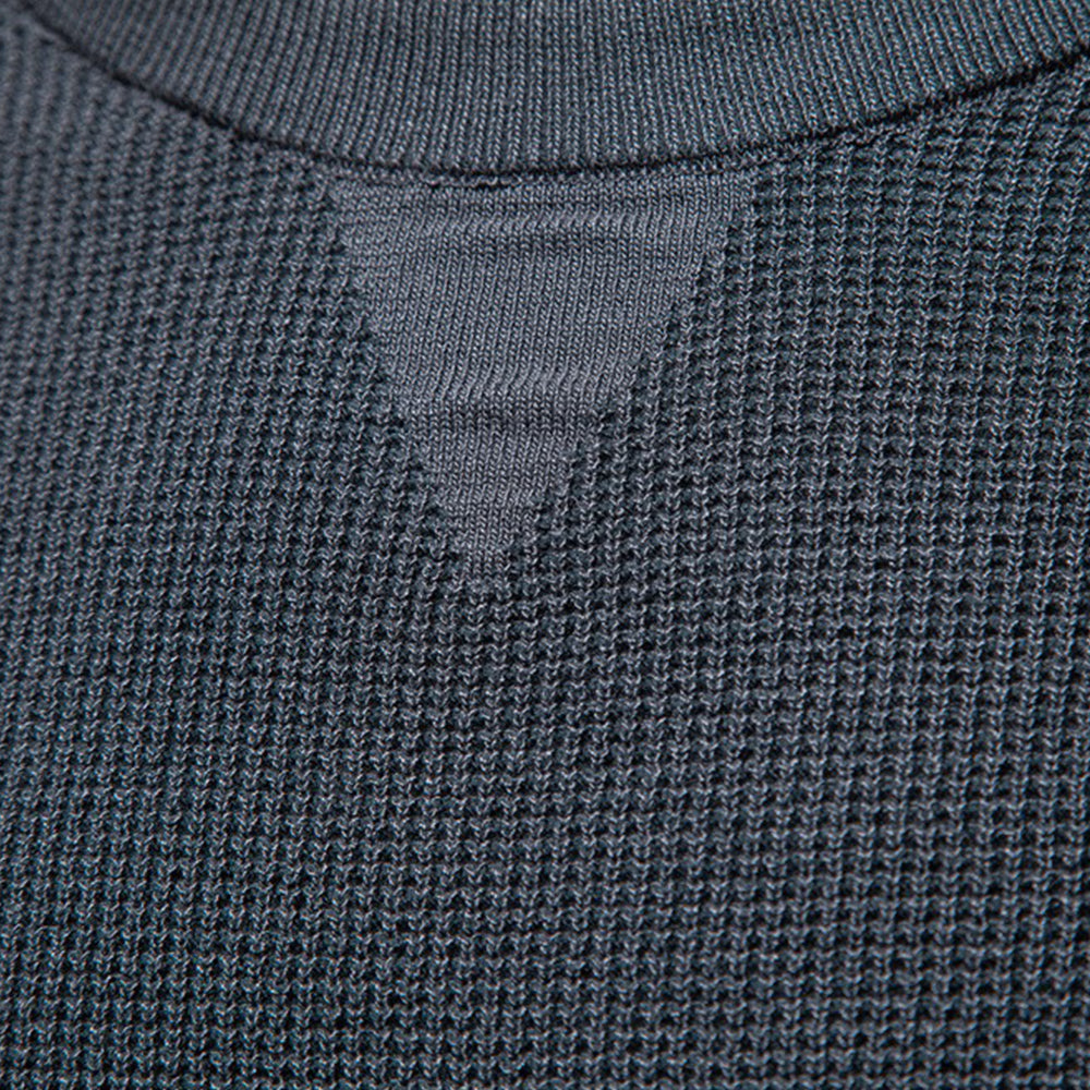 Men's Waffle Knit Crew Neck Sweater