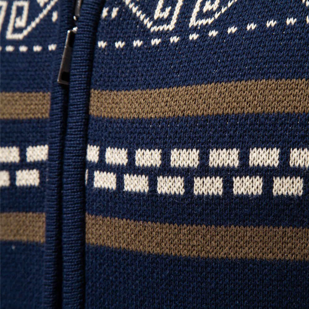 Men's Fair Isle Full-Zip Knit Sweater