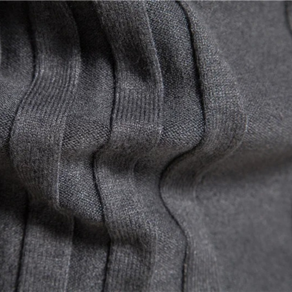 Men's Ribbed Turtleneck Knit Sweater