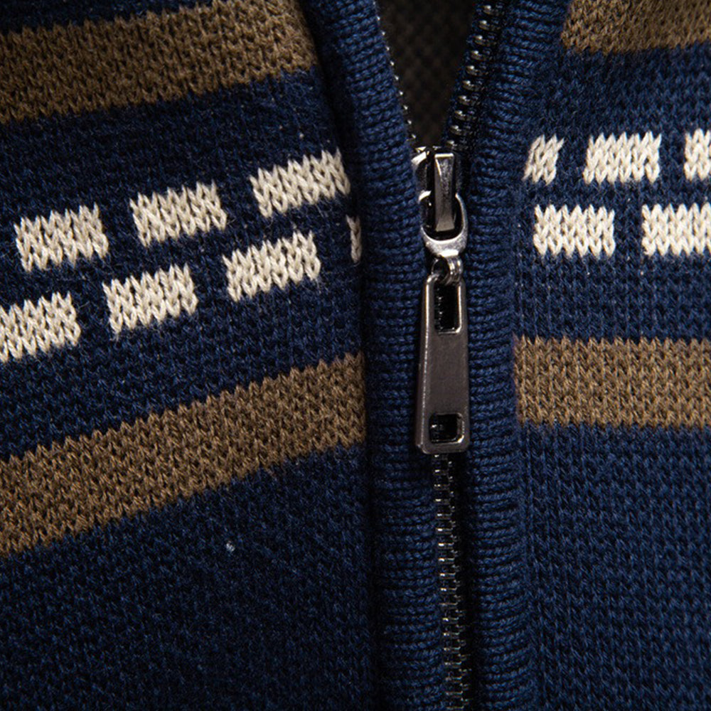 Men's Fair Isle Full-Zip Knit Sweater