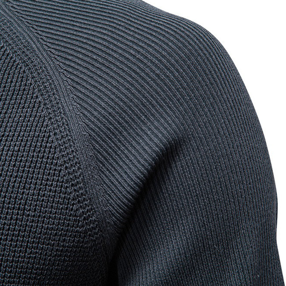 Men's Waffle Knit Crew Neck Sweater