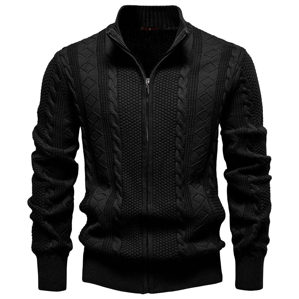 Men's Cable Knit Full-Zip Sweater