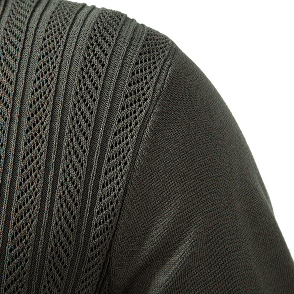 Men's Textured Quarter-Zip Polo Sweater
