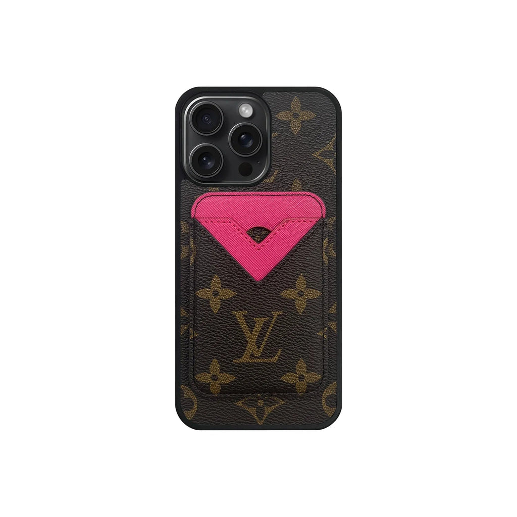 Set Magsafe Cardholder Monogram Brown With Pink