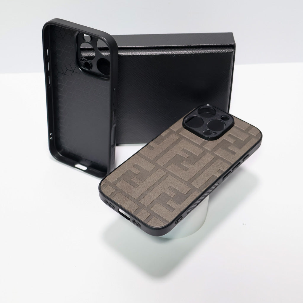 Fendi Leather iPhone Case for 1218 Pro Max Plus