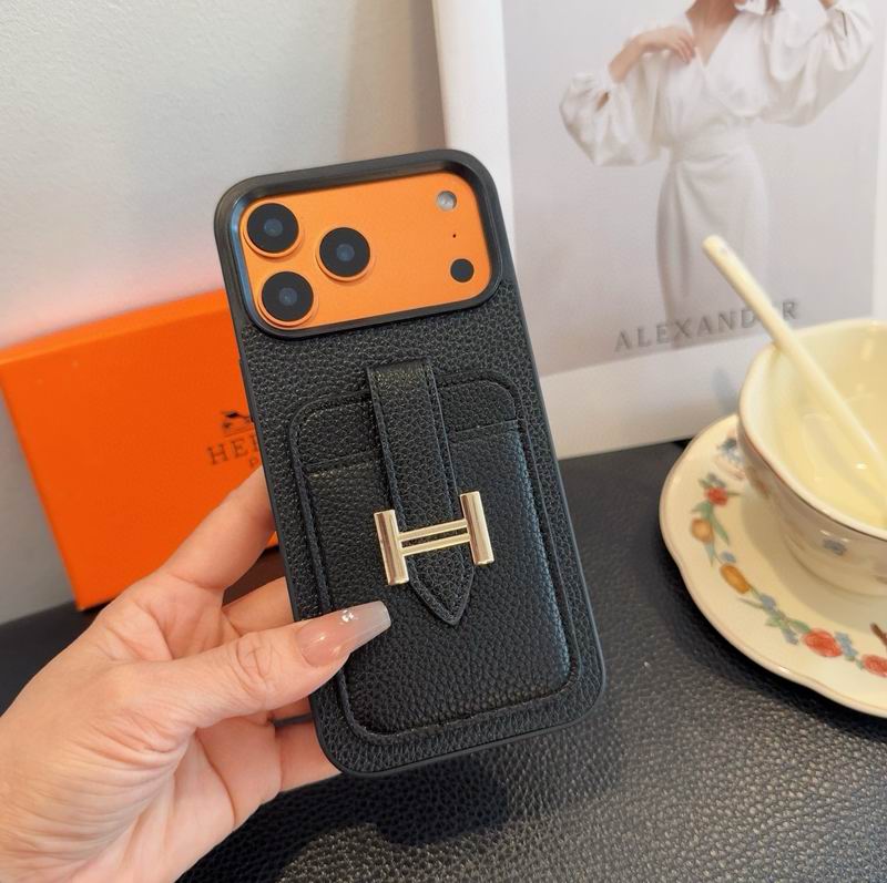 Hermes Leather iPhone Cover Card Slot For 1218 Series