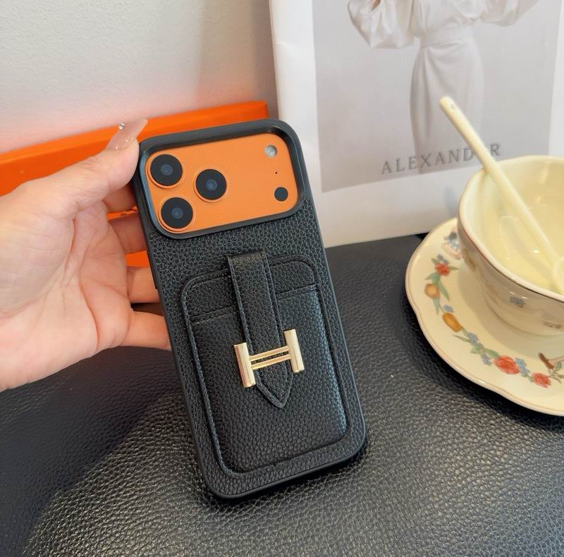 Hermes Leather iPhone Cover Card Slot For 1218 Series