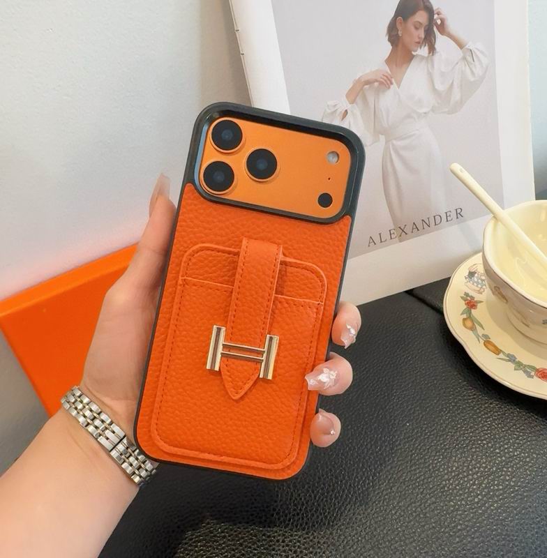 Hermes Leather iPhone Cover Card Slot For 1218 Series