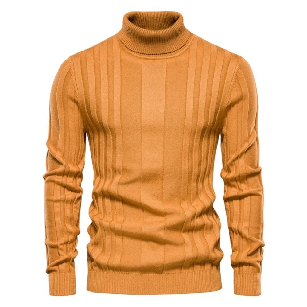 Men's Ribbed Turtleneck Knit Sweater