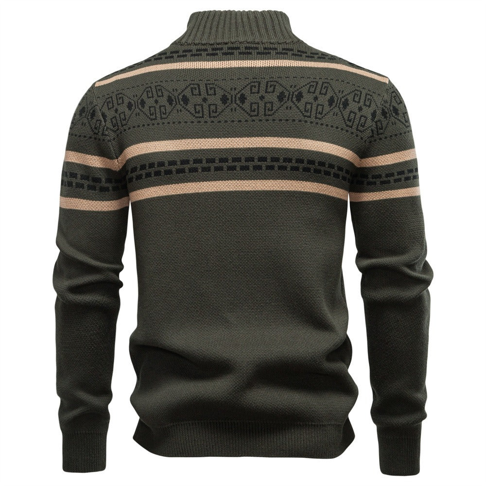 Men's Fair Isle Full-Zip Knit Sweater