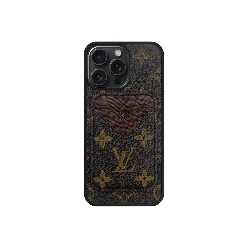 Retro Letter Card Pocket iPhone Case