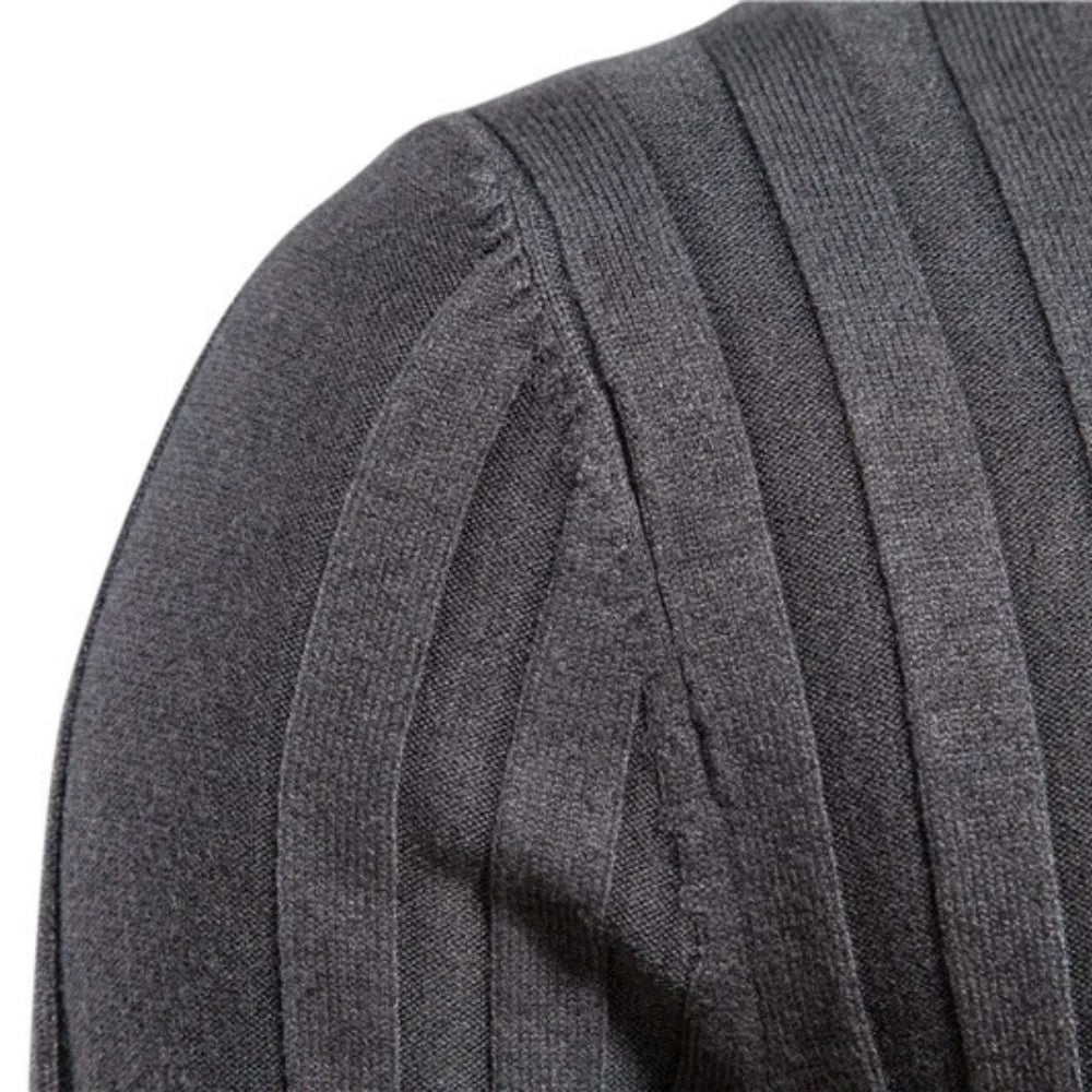 Men's Ribbed Turtleneck Knit Sweater