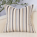 Beige Striped Velvet Square Pillow Cover – Bohemian Style