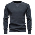 Men's Waffle Knit Crew Neck Sweater