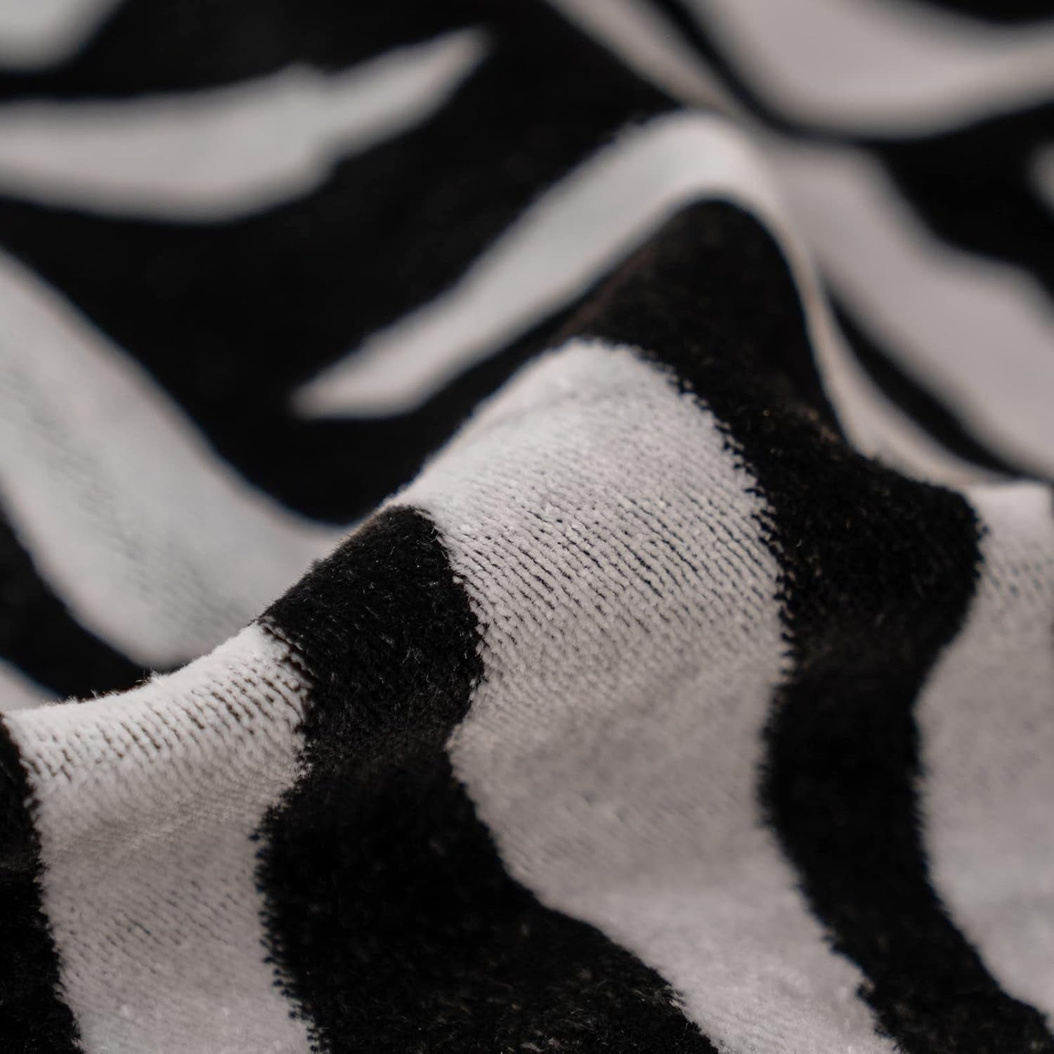Black Square Velvet Zebra Print Cushion Cover